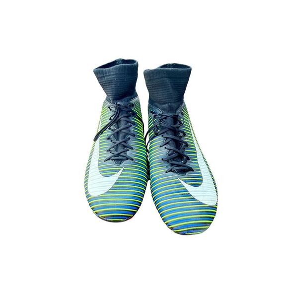 Men's Nike Mercurial Veloce III DF FG Black White Electric Green Sneakers Size 9 - Picture 1 of 9